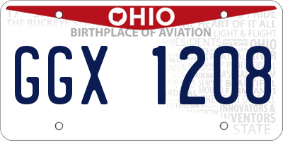 OH license plate GGX1208