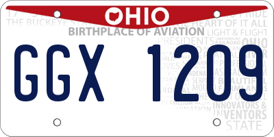 OH license plate GGX1209