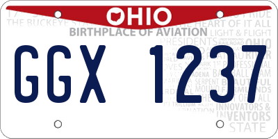 OH license plate GGX1237