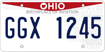OH license plate GGX1245