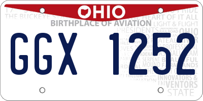 OH license plate GGX1252