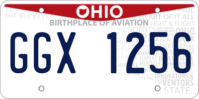 OH license plate GGX1256