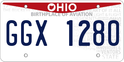 OH license plate GGX1280