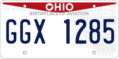 OH license plate GGX1285