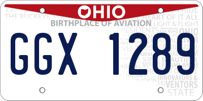 OH license plate GGX1289