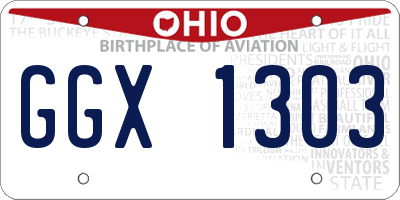 OH license plate GGX1303