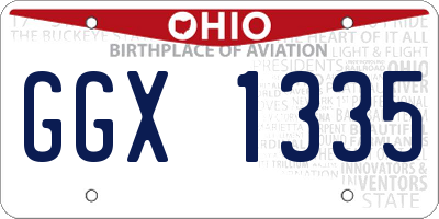 OH license plate GGX1335