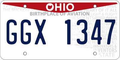 OH license plate GGX1347