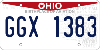 OH license plate GGX1383