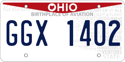 OH license plate GGX1402
