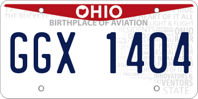 OH license plate GGX1404