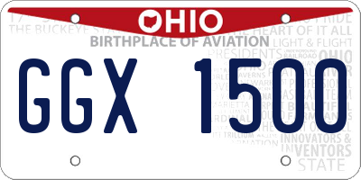 OH license plate GGX1500