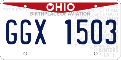 OH license plate GGX1503