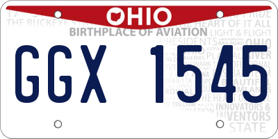 OH license plate GGX1545