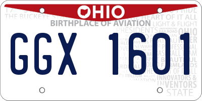 OH license plate GGX1601