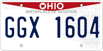 OH license plate GGX1604