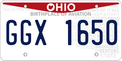 OH license plate GGX1650