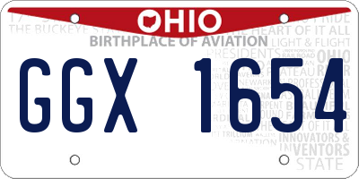 OH license plate GGX1654