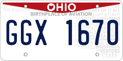 OH license plate GGX1670