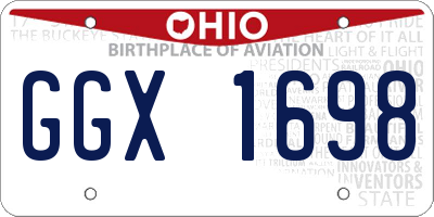 OH license plate GGX1698