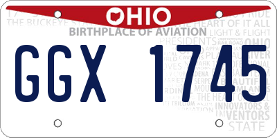 OH license plate GGX1745