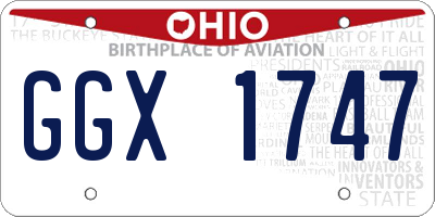 OH license plate GGX1747