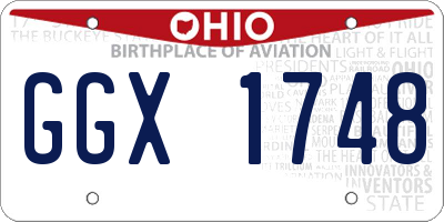 OH license plate GGX1748