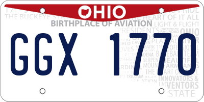 OH license plate GGX1770