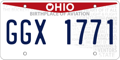 OH license plate GGX1771