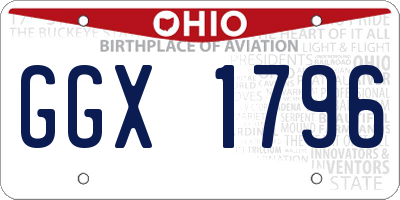 OH license plate GGX1796