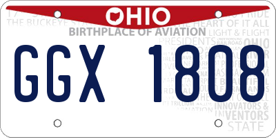 OH license plate GGX1808