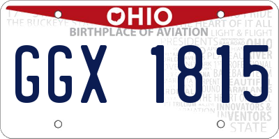 OH license plate GGX1815