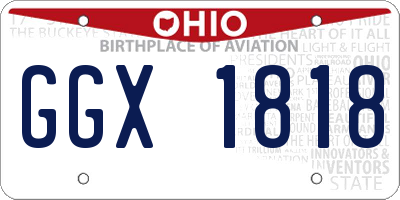 OH license plate GGX1818