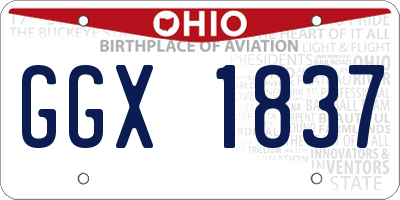 OH license plate GGX1837