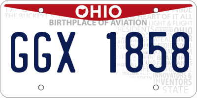 OH license plate GGX1858