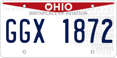 OH license plate GGX1872