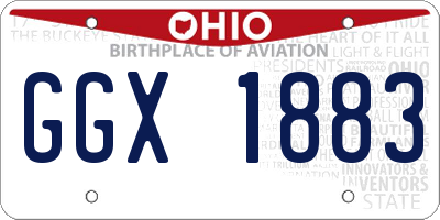 OH license plate GGX1883