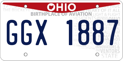 OH license plate GGX1887