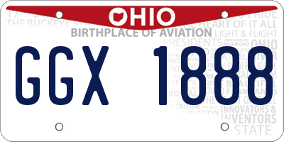 OH license plate GGX1888
