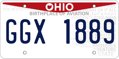 OH license plate GGX1889