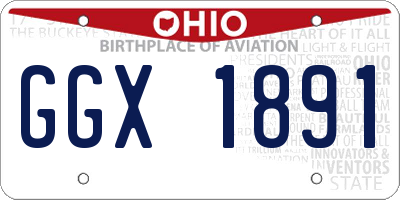 OH license plate GGX1891