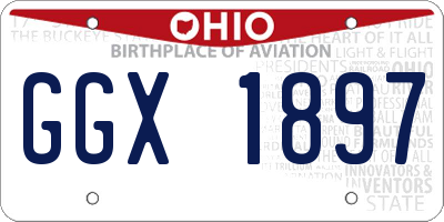 OH license plate GGX1897