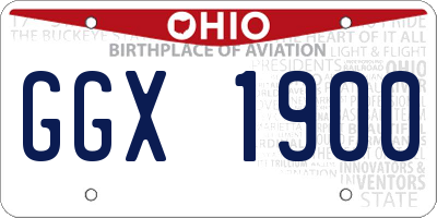 OH license plate GGX1900