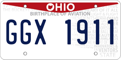 OH license plate GGX1911