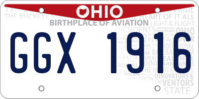 OH license plate GGX1916