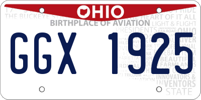 OH license plate GGX1925