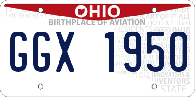 OH license plate GGX1950