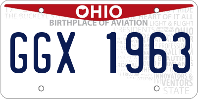 OH license plate GGX1963