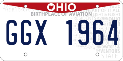 OH license plate GGX1964