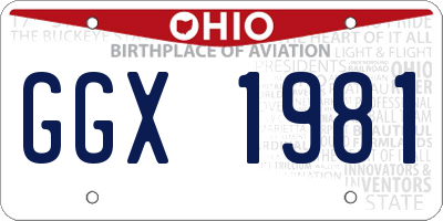 OH license plate GGX1981